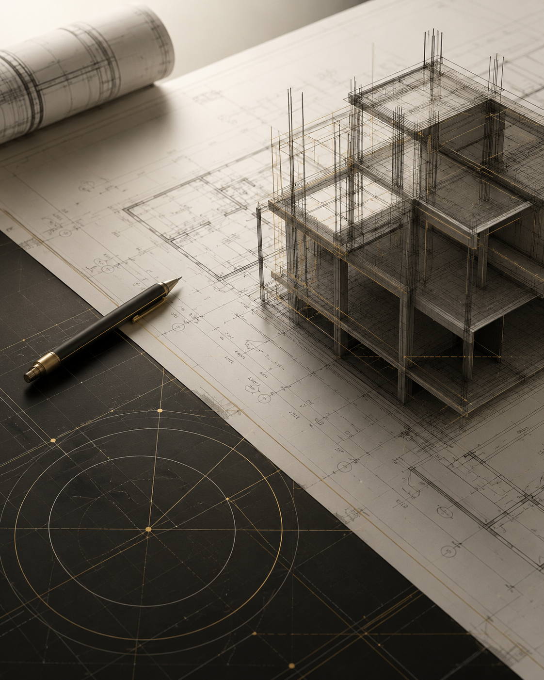 Representação institucional de projetos de engenharia com leitura técnica e obra planejada